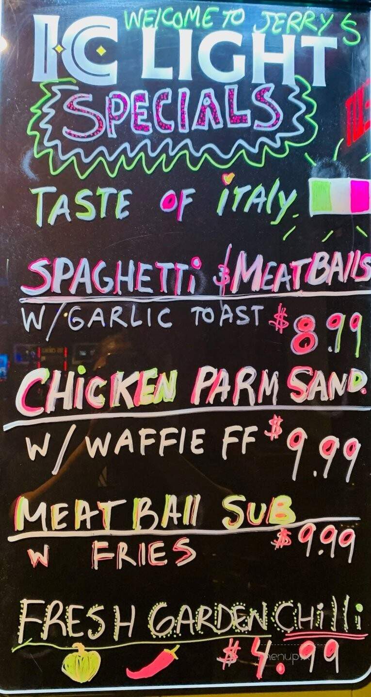 Jerry's Corner Bar Incorporated - Linesville, PA menu_pic
