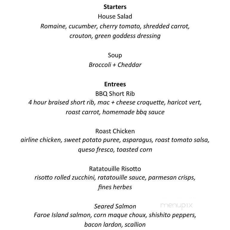 Shea's Bistro and Bar - Buffalo, NY menu_pic