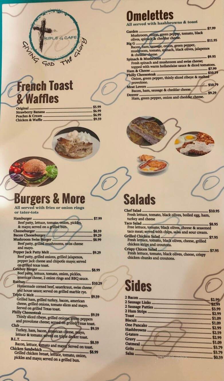 Online Menu of Triple G Cafe, Stephenville, TX