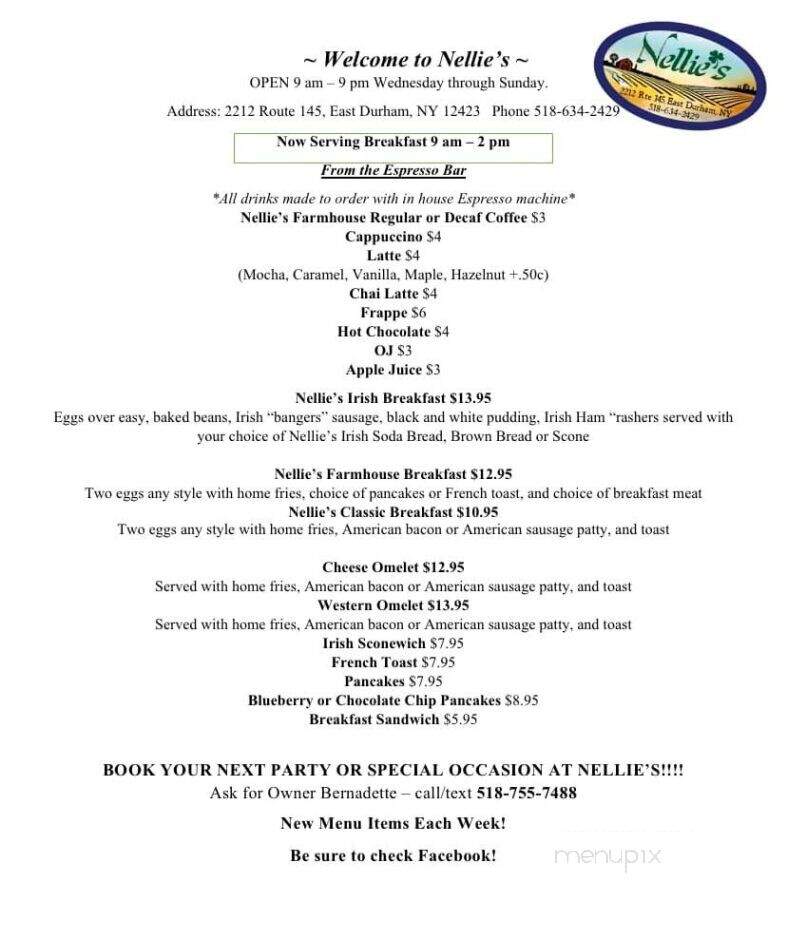 Nellie's - East Durham, NY menu_pic