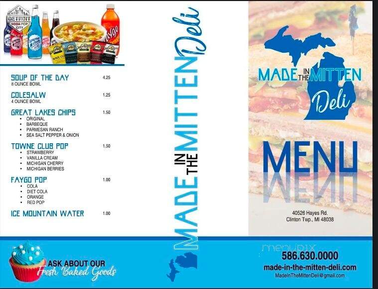Made In the Mitten Deli - Clinton Township, MI menu_pic