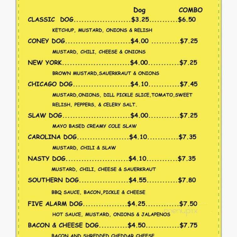 Tastee's Sub Sandwiches Shakes, Hot Dogs and Coffee - Huntsville, AL menu_pic