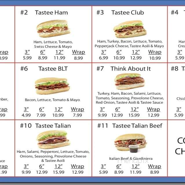 Tastee's Sub Sandwiches Shakes, Hot Dogs and Coffee - Huntsville, AL menu_pic