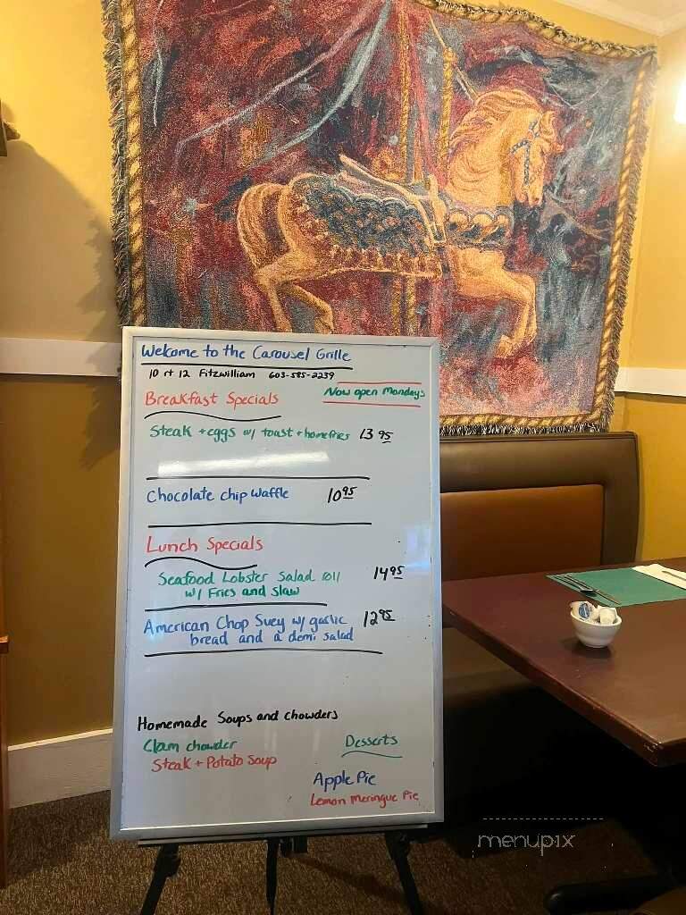 Carousel Grille - Fitzwilliam, NH menu_pic
