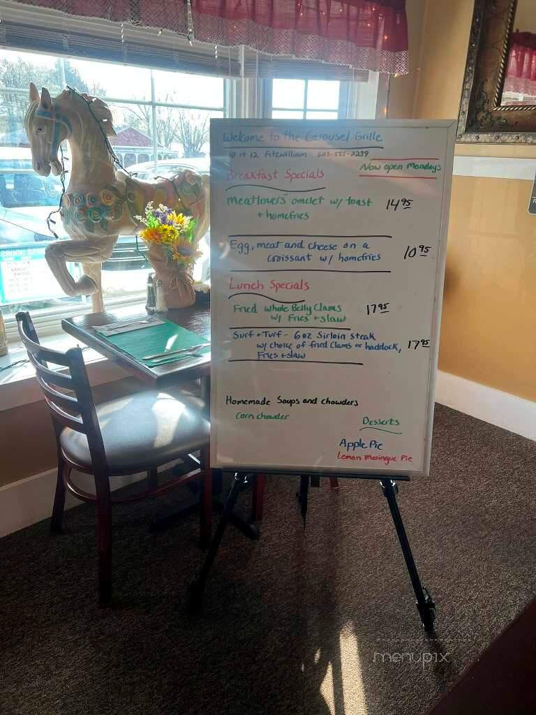 Carousel Grille - Fitzwilliam, NH menu_pic