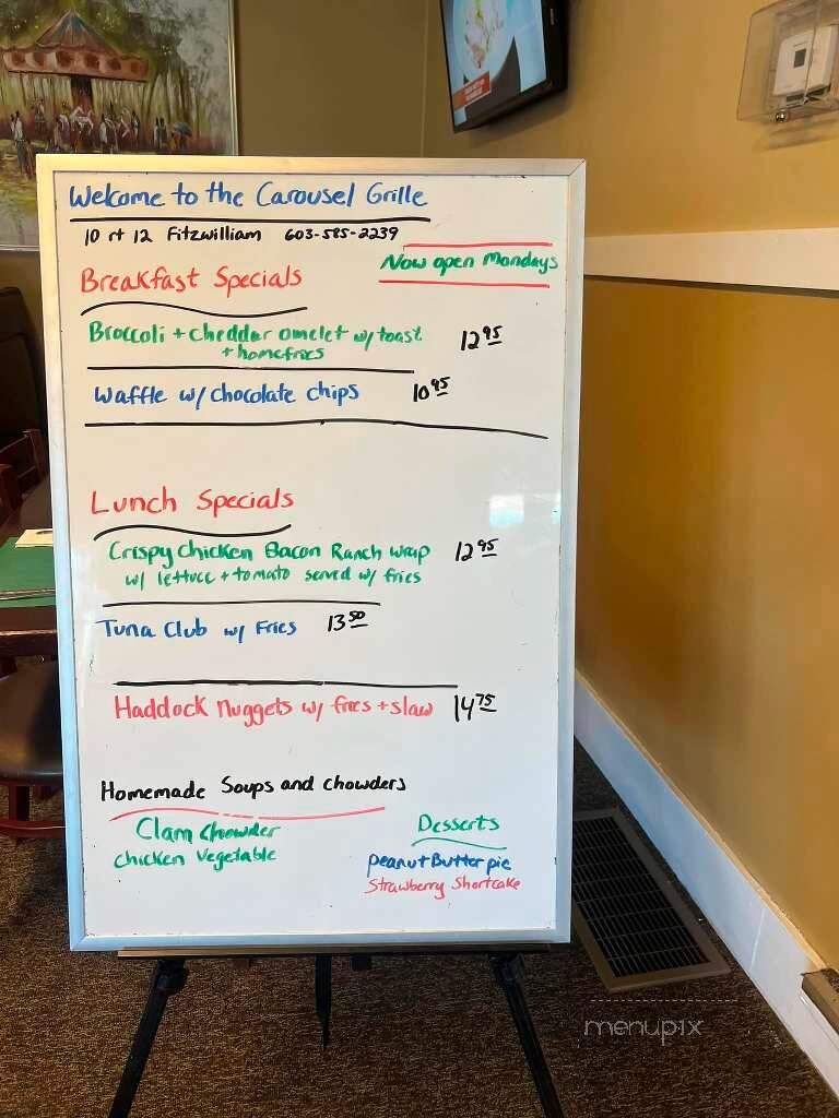 Carousel Grille - Fitzwilliam, NH menu_pic