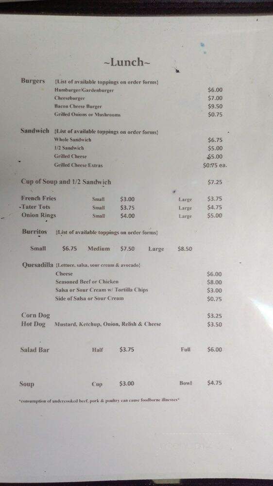 Courthouse Cafe - Eureka, CA menu_pic
