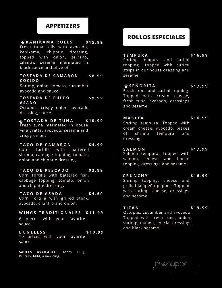 La Susheria Cocina Fusion - Chicago, IL menu_pic