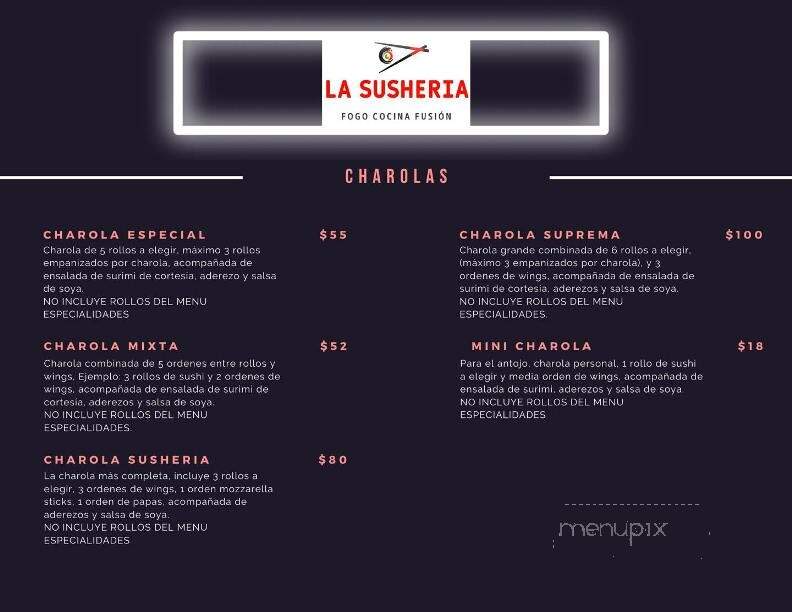 La Susheria Cocina Fusion - Chicago, IL menu_pic