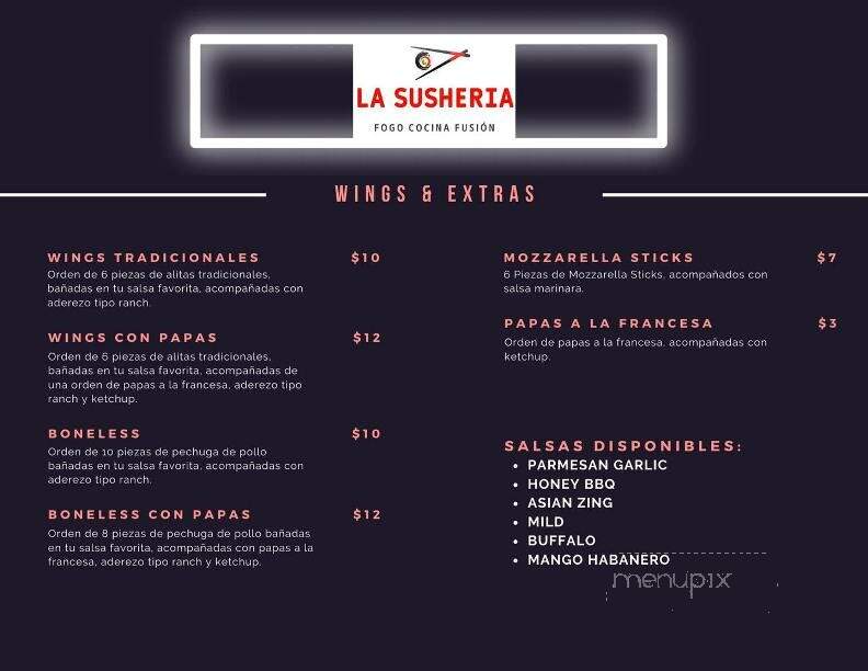 La Susheria Cocina Fusion - Chicago, IL menu_pic