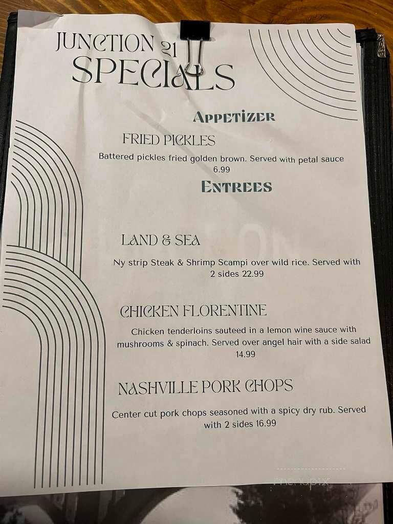 Junction 21 - Nicholson, PA menu_pic