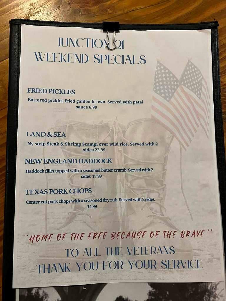 Junction 21 - Nicholson, PA menu_pic