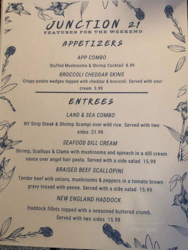 Junction 21 - Nicholson, PA menu_pic