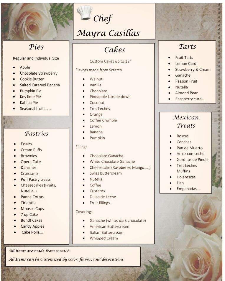Endulza Bake Shop - Glendora, CA menu_pic