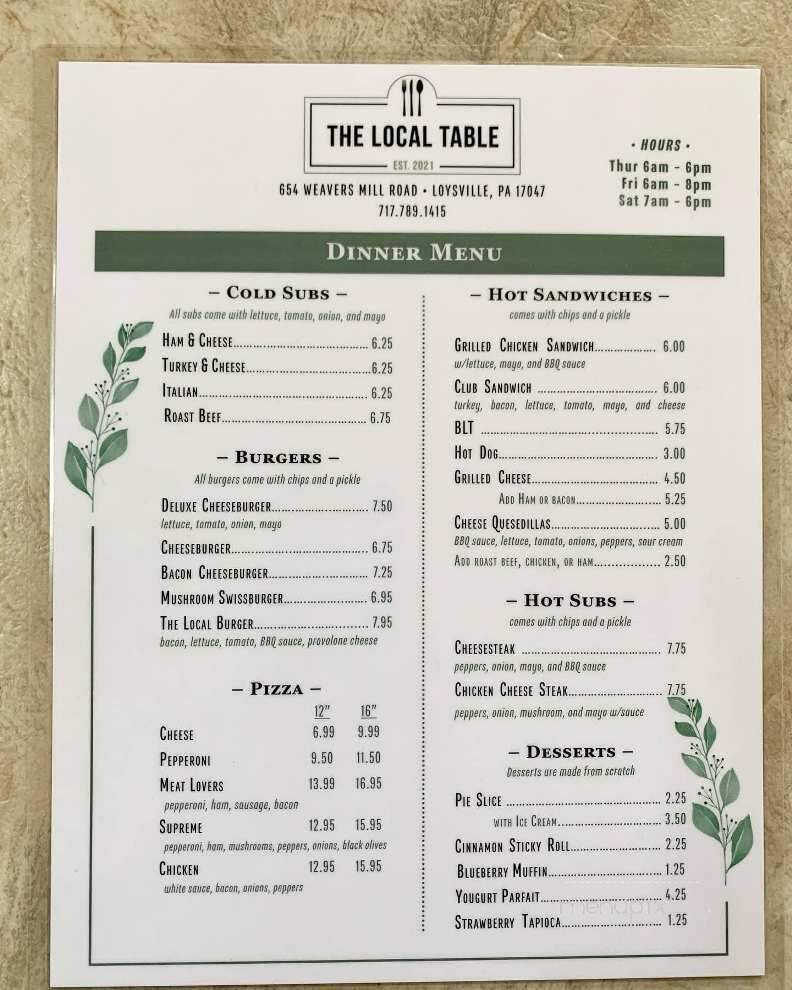 The Local Table - Loysville, PA