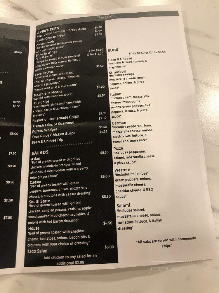 South State Pizza & Grill - South Whitley, IN menu_pic
