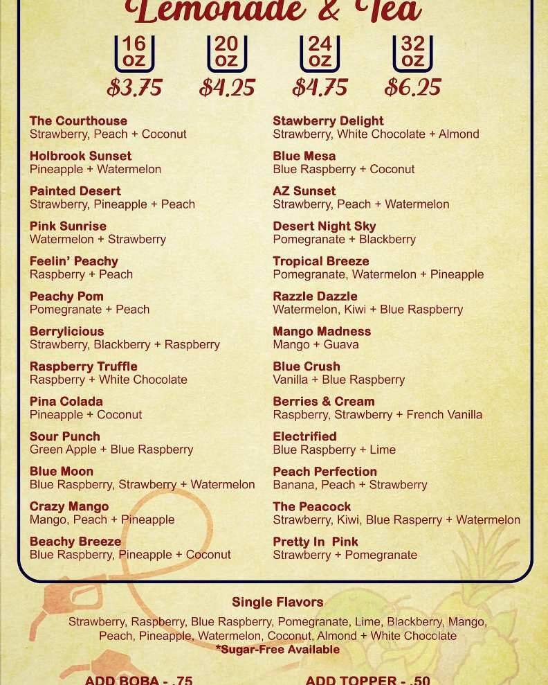 Studio 66 - Holbrook, AZ menu_pic