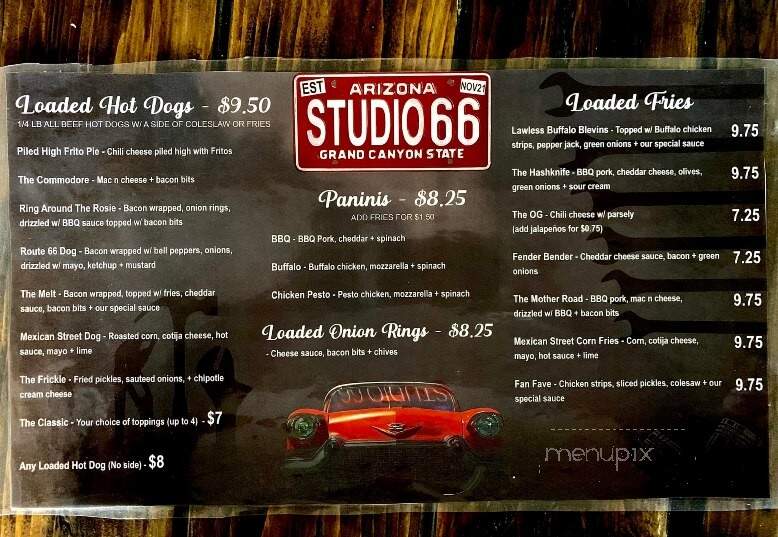 Studio 66 - Holbrook, AZ menu_pic