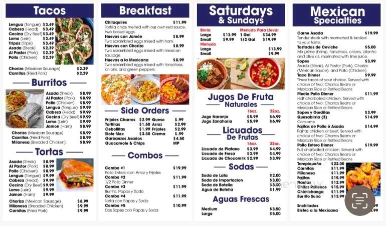 Taqueria Chapala - Hanover Park, IL menu_pic