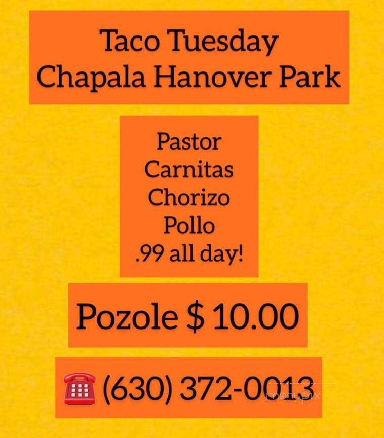 Taqueria Chapala - Hanover Park, IL menu_pic