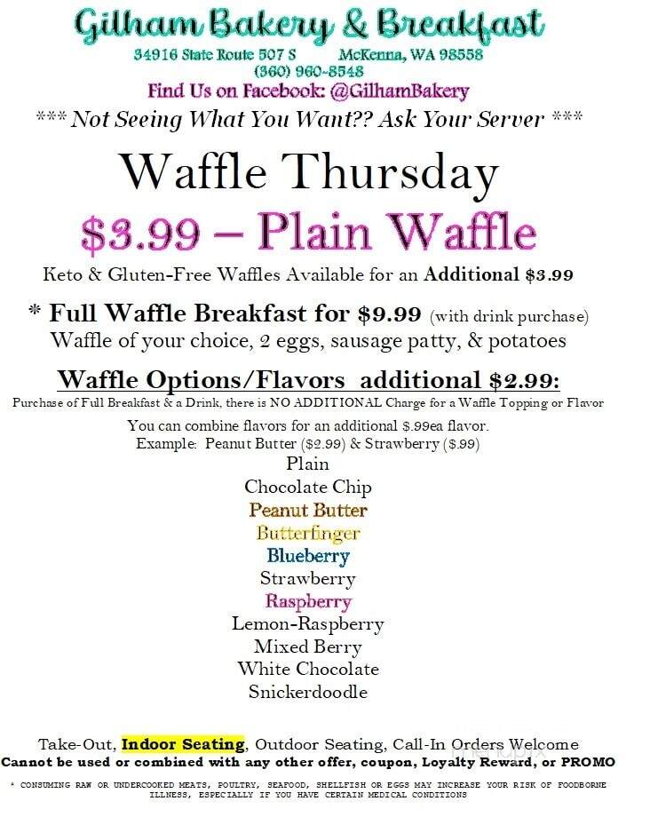 Gilham Mercantile & Bakery - McKenna, WA menu_pic