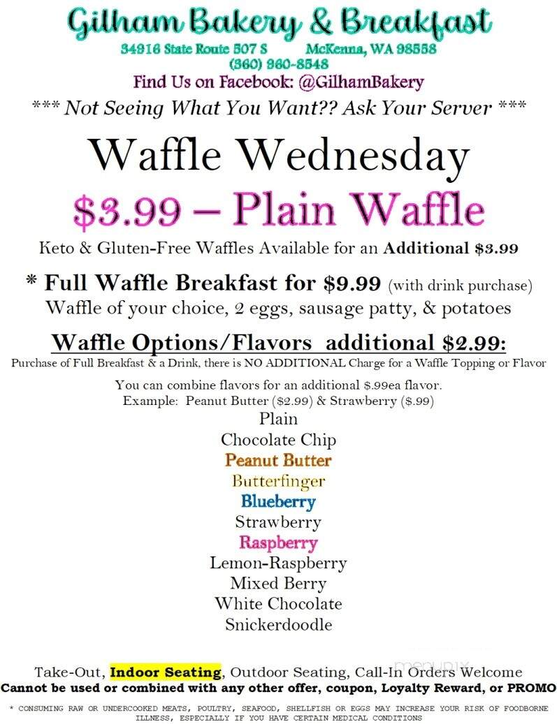 Gilham Mercantile & Bakery - McKenna, WA menu_pic