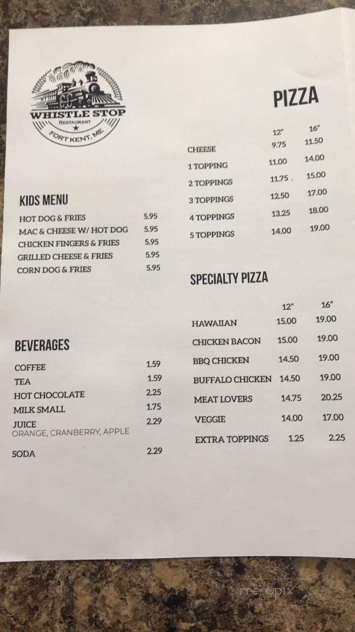 Whistle Stop - Fort Kent, ME menu_pic