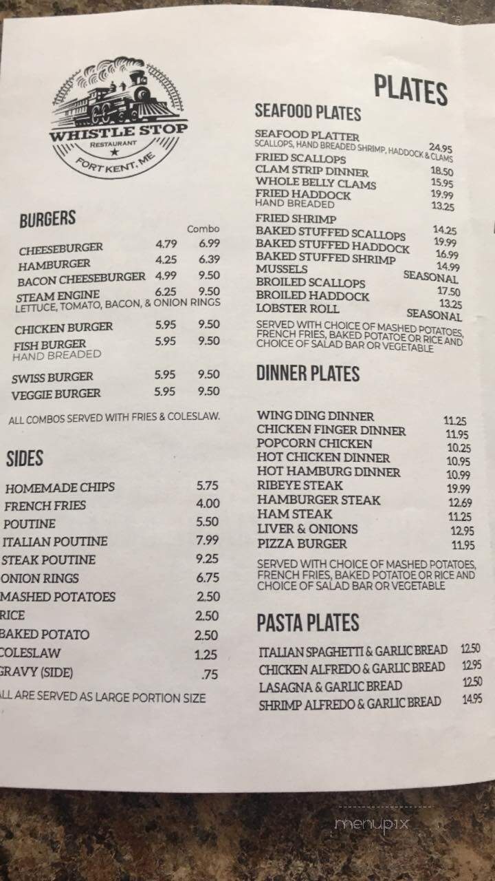 Whistle Stop - Fort Kent, ME menu_pic