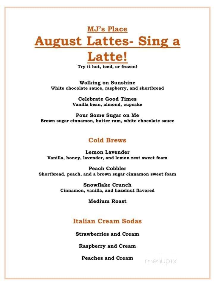 MJ's Place - Niceville, FL menu_pic