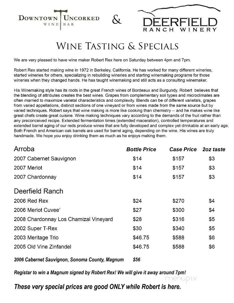 Downtown Uncorked - College Station, TX menu_pic