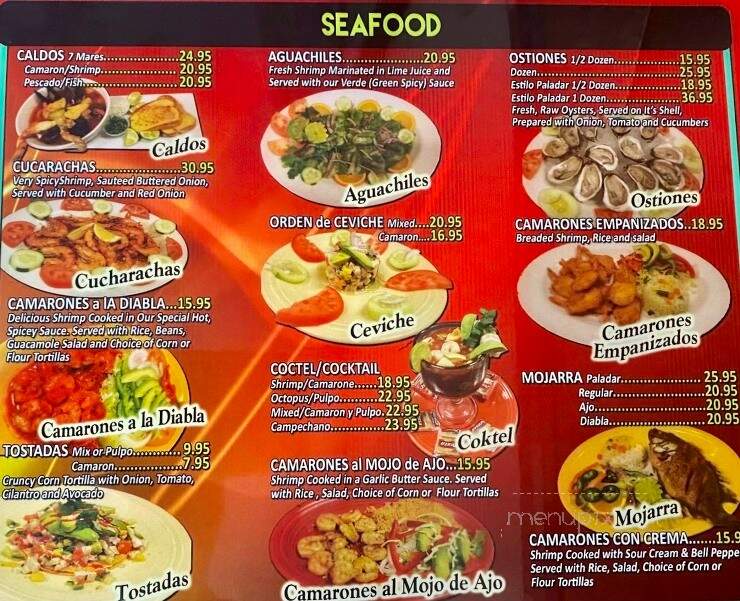 El Paladar de Mexico - Painesville, OH menu_pic