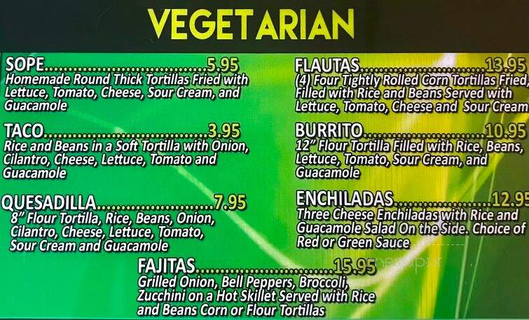 El Paladar de Mexico - Painesville, OH menu_pic