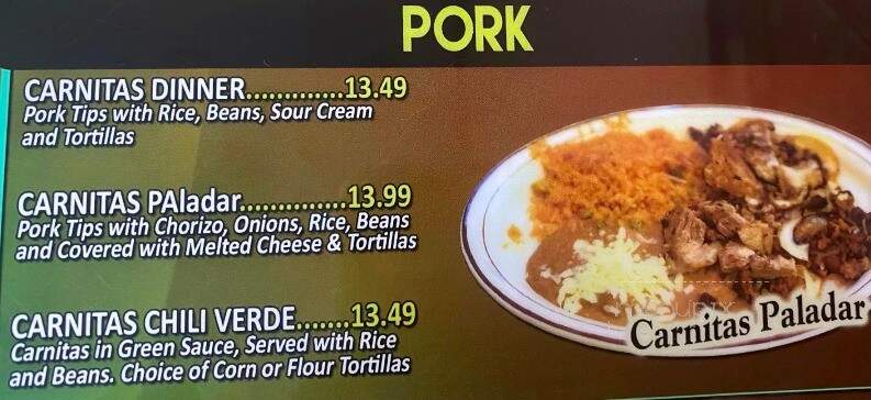 El Paladar de Mexico - Painesville, OH menu_pic