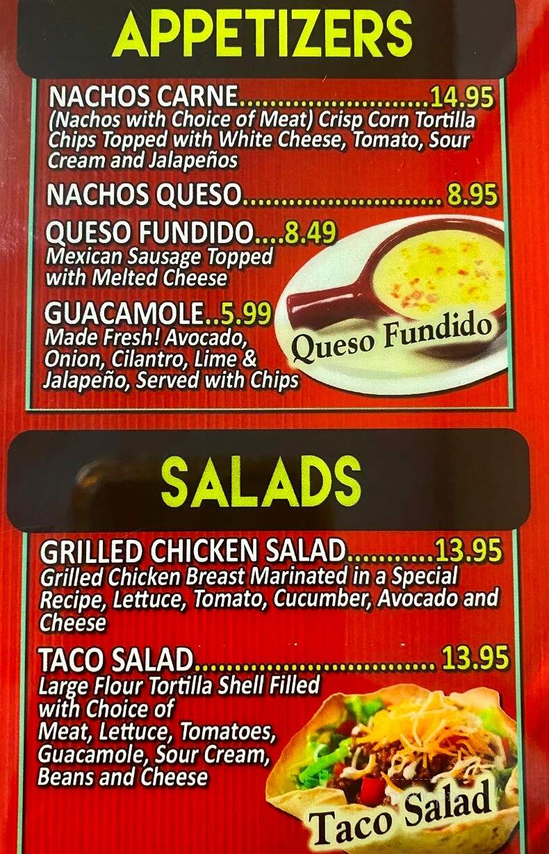 El Paladar de Mexico - Painesville, OH menu_pic