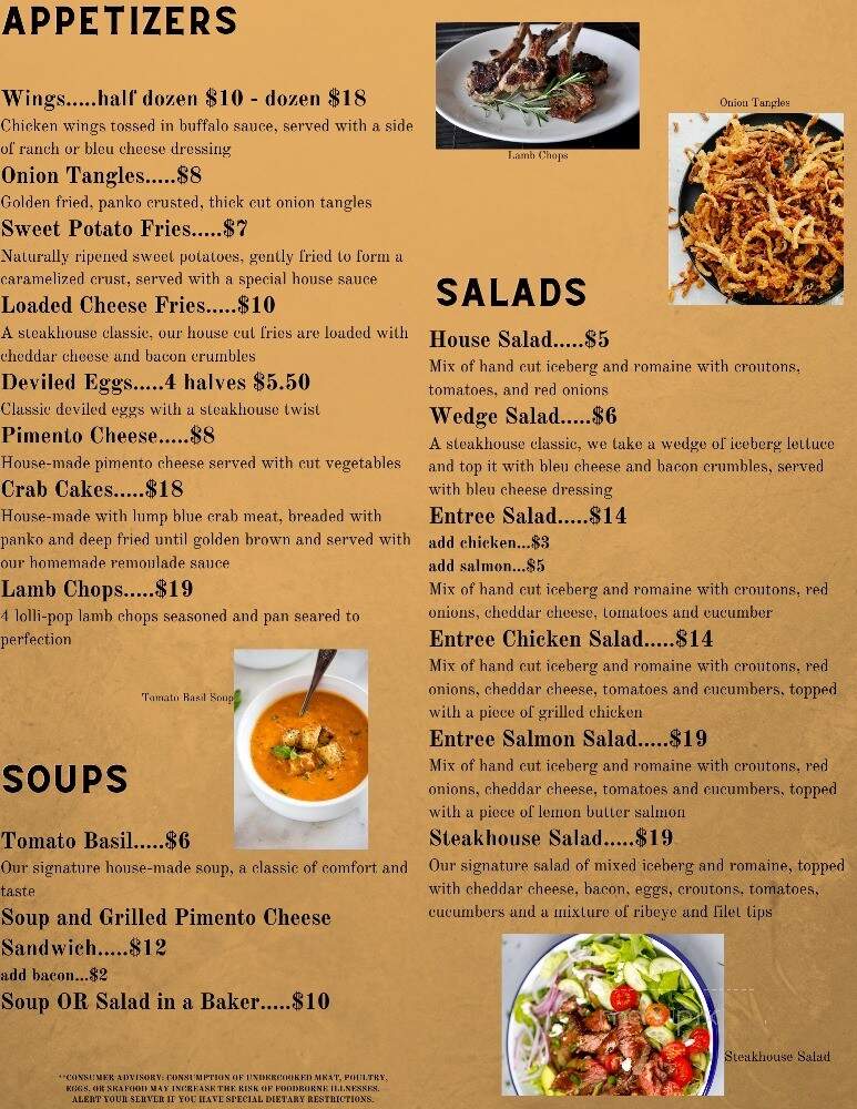 Steakhouse Of Helena - Helena, AL menu_pic