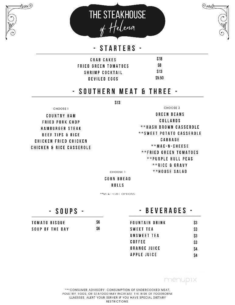 Steakhouse Of Helena - Helena, AL menu_pic