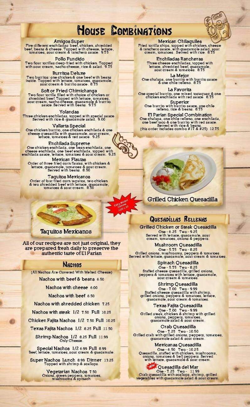 El Parian - Hartwell, GA menu_pic