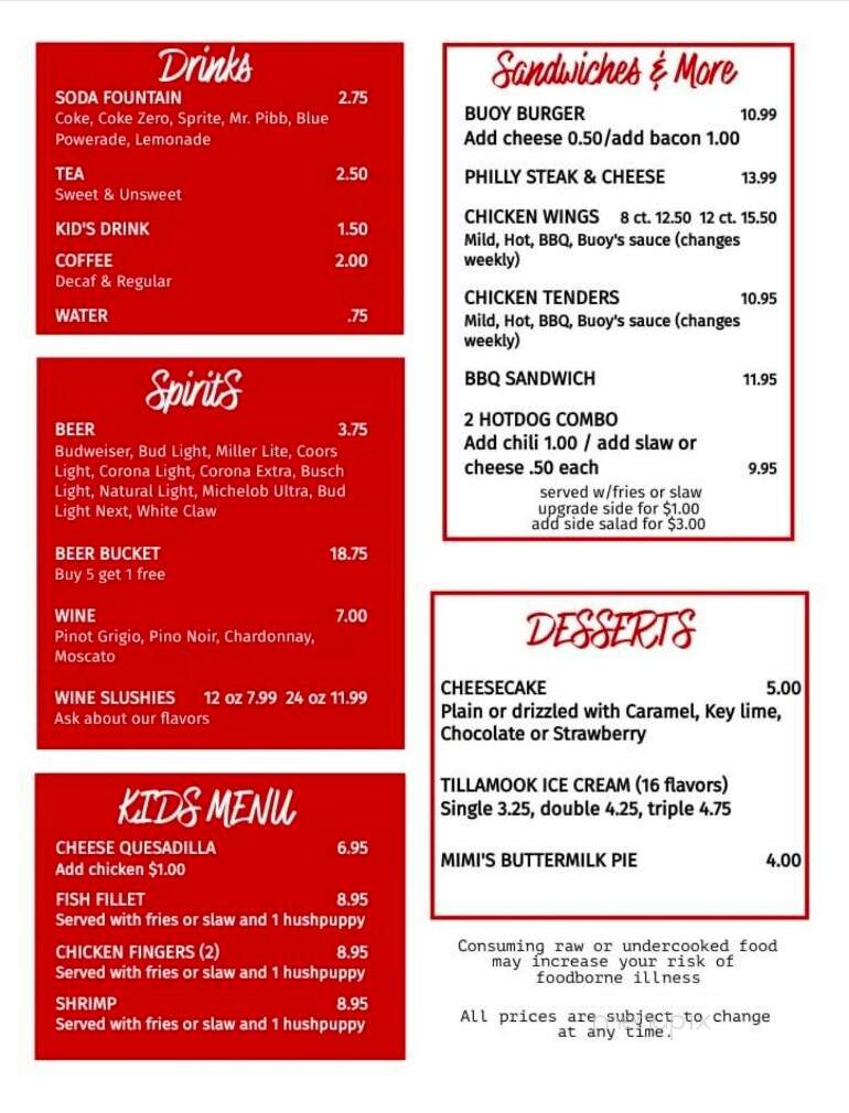 Buoy's on Blackshear - Cobb, GA menu_pic
