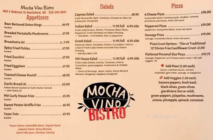Mocha Vino Bistro - Hustisford, WI menu_pic