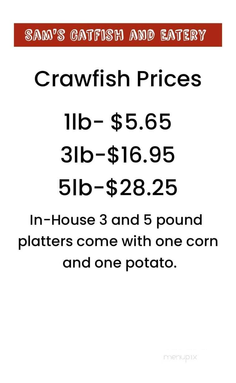 Sam's Catfish and Eatery - Deville, LA menu_pic