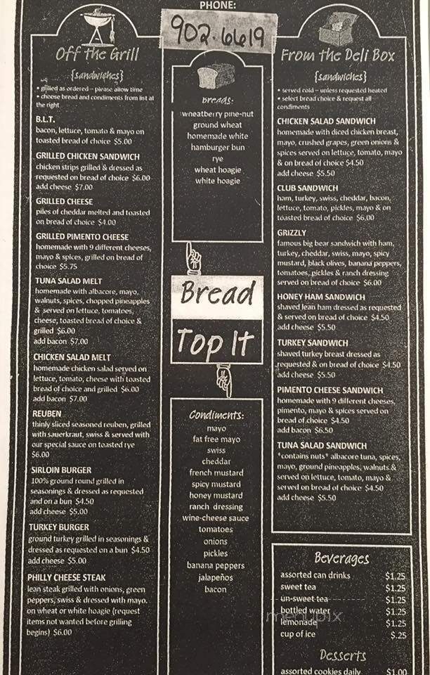 Bear's Deli - Clarksdale, MS menu_pic