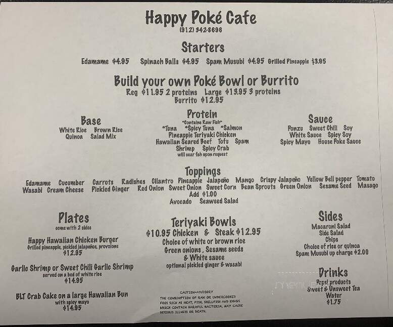 Happy Poke Cafe - Brunswick, GA