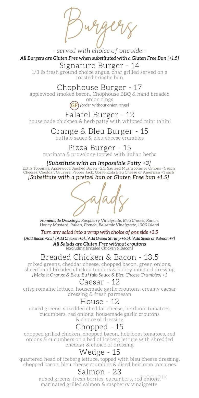Chophouse On Main - Mahomet, IL menu_pic