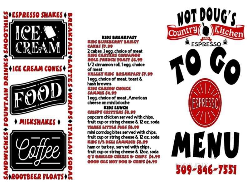 Not Doug's Country Kitchen and Espresso - Tonasket, WA menu_pic