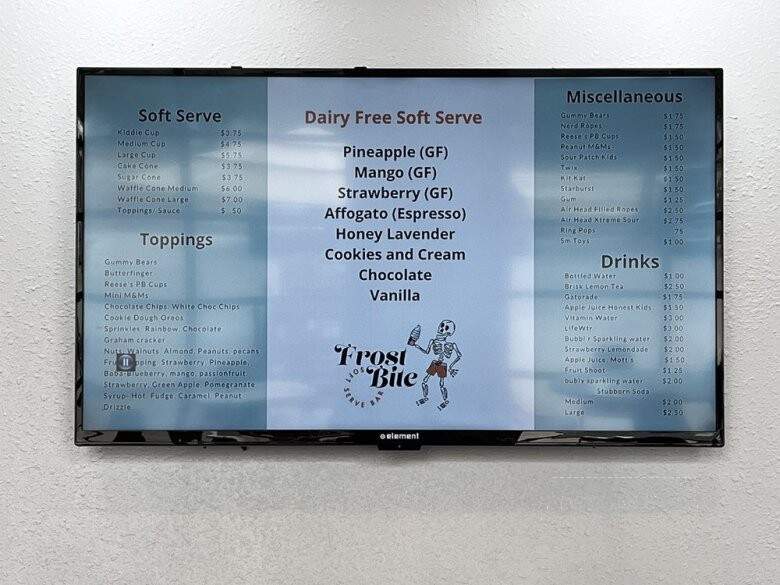 Frostbite Soft Serve - Schertz, TX menu_pic
