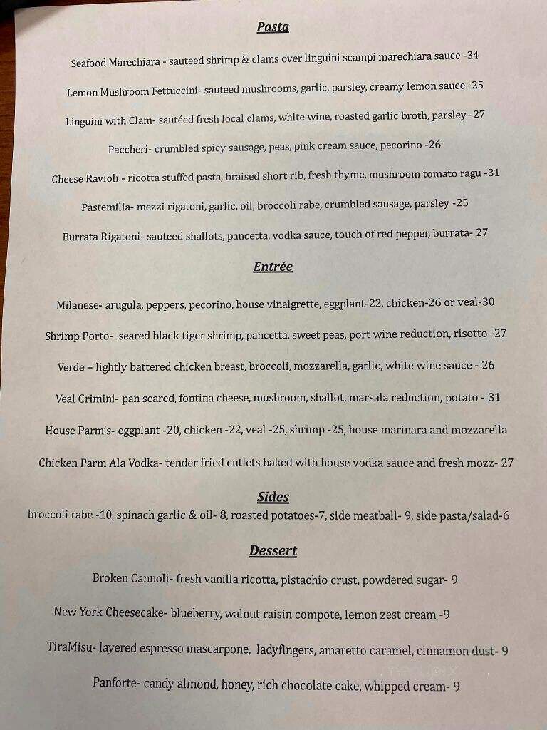 Emilia - Rockville Centre, NY menu_pic
