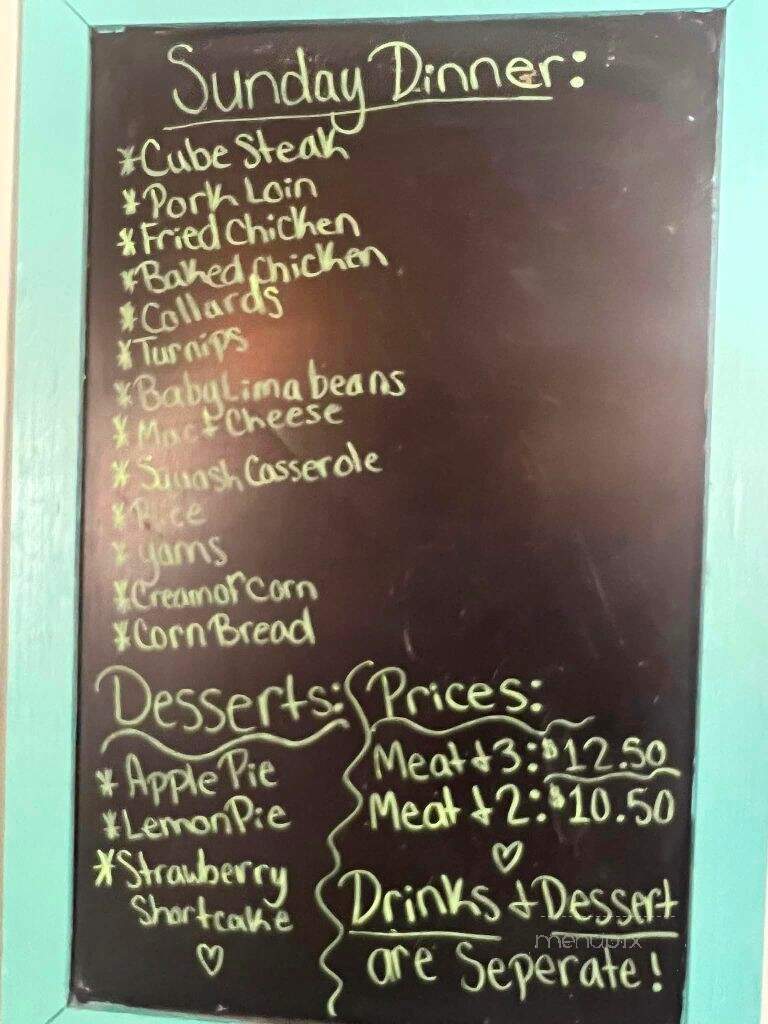 Mary Ruth's Restaurant - Georgiana, AL menu_pic