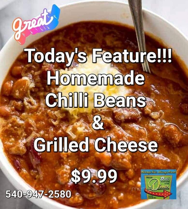 Dale's Diner - Montvale, VA menu_pic