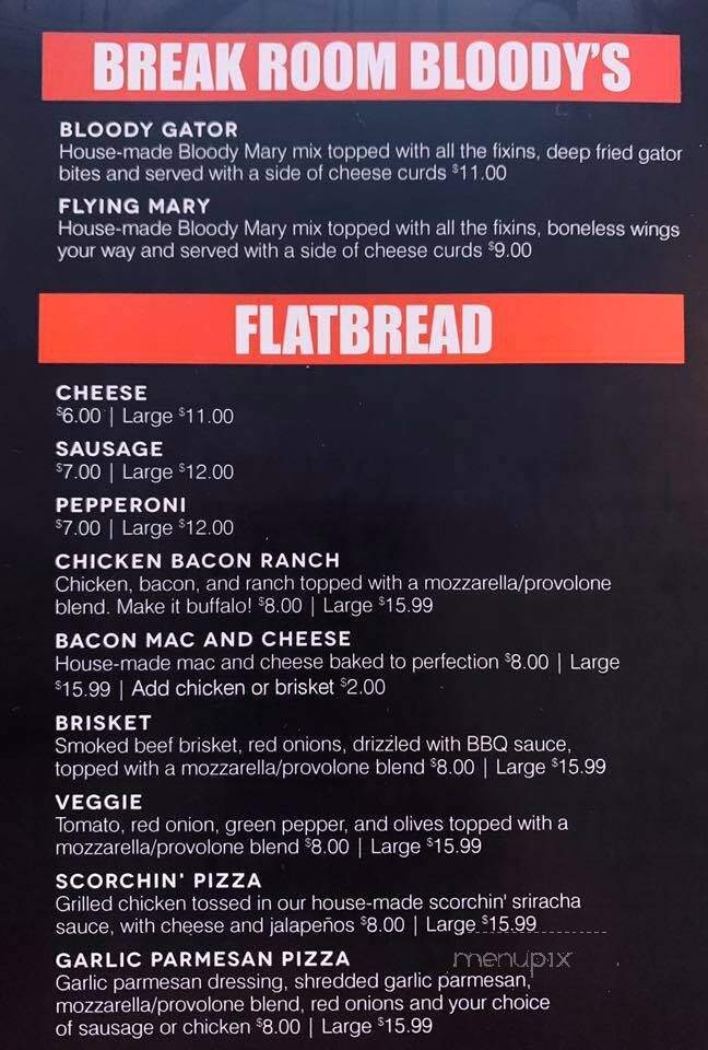 The Breakroom Pub and Grub - Tampico, IL menu_pic