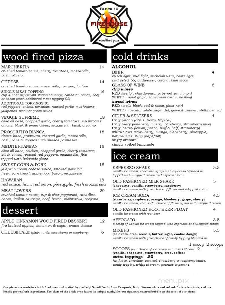 Block 10 at 1921 City Hall - Sheffield, IA menu_pic